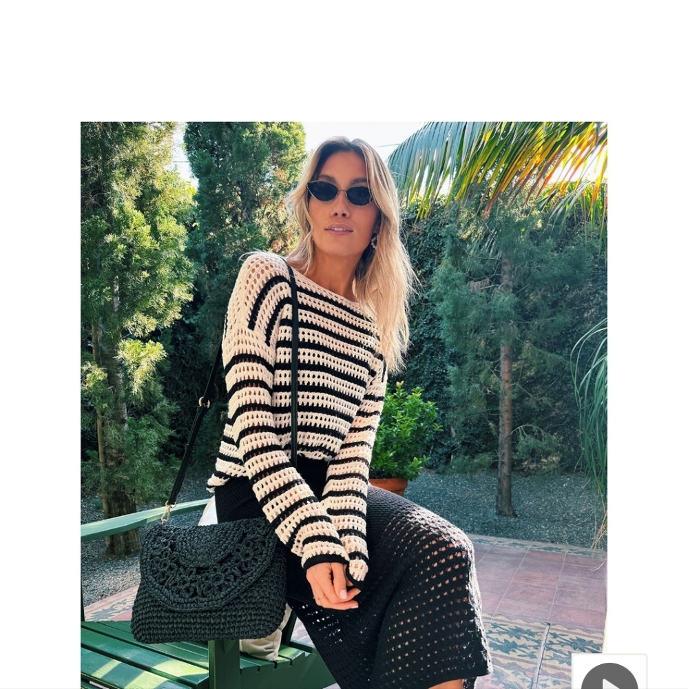 Elegant Black Knit Skirt and Sweater Set
